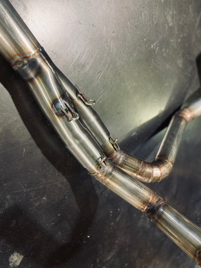 Stainless steel custom exhaust | pie cut